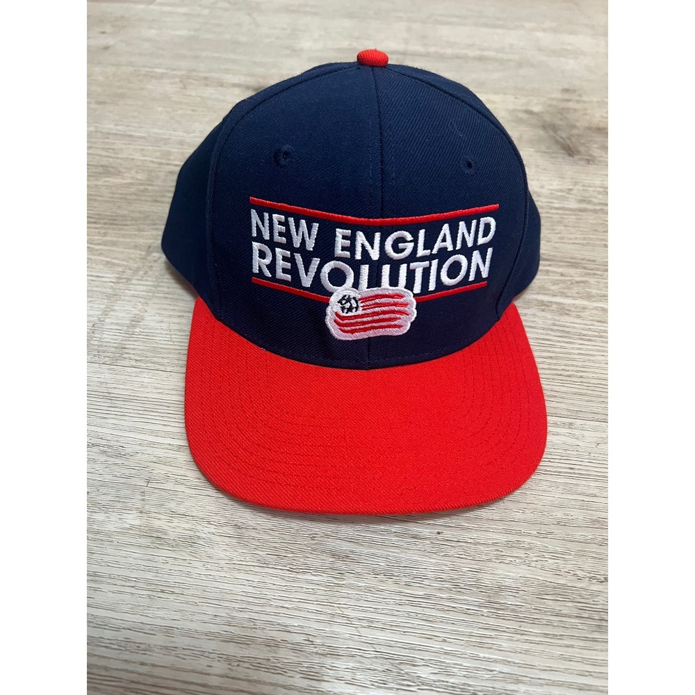 Adidas New England Revolution MLS Soccer Hat Navy Red Snapback Cap Mens